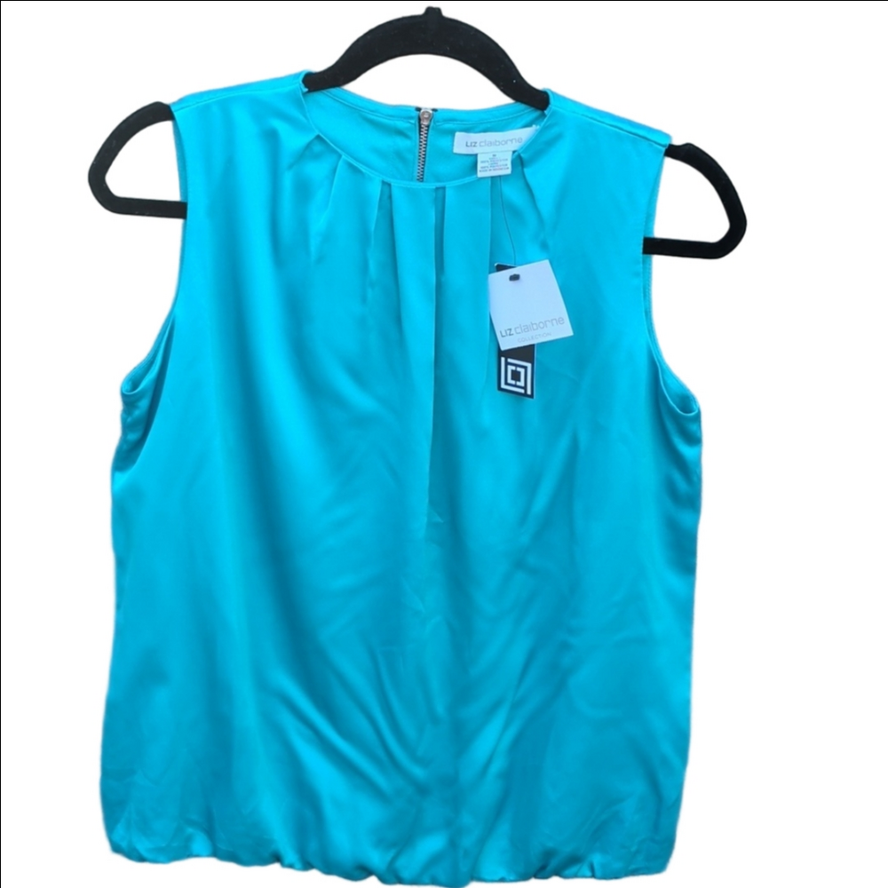 Liz Claiborne Turquoise Blouse Medium NWT